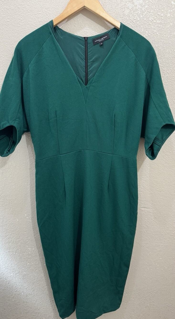 Narciso Rodriguez Virgin Wool V Neck Batwing Sleeve Dress Size 10